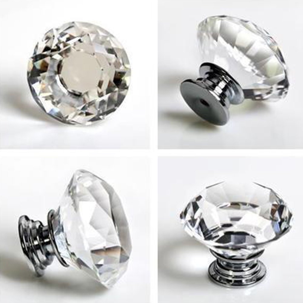 Crystal Ball Door Knobs Zinc Alloy Pull Handle For Cabinet Drawer