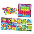 thumbnail image 4 of yotijay Assorted Color Mosaic Pegboard Educational Toys, 46 Buttons and 12 Pictures with B, 4 of 9