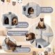 thumbnail image 3 of Cat Tree Simple Deluxe de 54 pulgadas con rascador, gris claro, 3 of 5