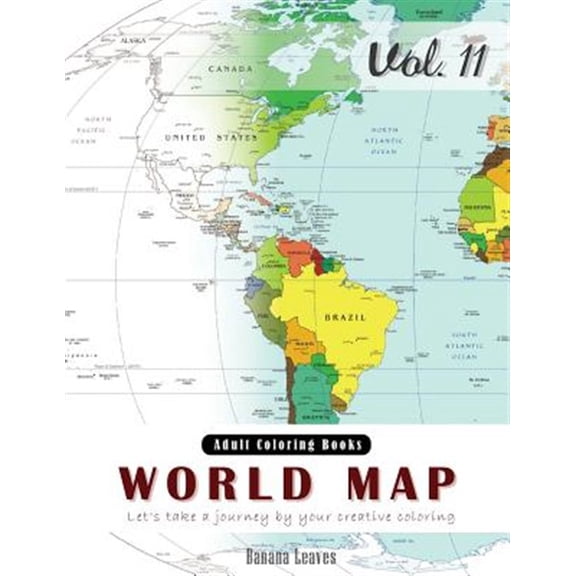 Pre-Owned World Map Coloring Book for Stress Relief & Mind Relaxation, Stay Focus Therapy: New Series of Coloring Book for Adults and Grown Up, 8.5" X 11" (21.5