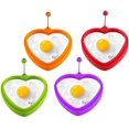 thumbnail image 1 of Silicone Egg Rings, 4pcs Non-Stick Egg Molds for Frying Eggs,Pancake Molds Egg Pod (Heart Shape), 1 of 5