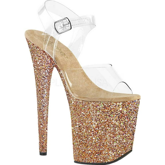 Women's Pleaser Flamingo-808LG Glitter Ankle Strap Sandal
