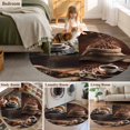 thumbnail image 5 of Round Rugs 4 Ft, Coffee Beans Non Slip Area Rugs for Kitchen Bedroom Entryway, Brown Hot Cafe Latte Cup Drink Country Washable Carpet Runner Rug Floor Mats for Bedroom Home Decor, 5 of 8