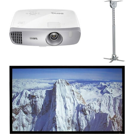 BenQ HT2050 Colorific DLP 3D Home Theater Projector, Elite Screens ER100DHD3 100
