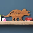 thumbnail image 2 of Wooden Dinosaur Shape Wall clock for kitchen Numeral Battery Operated kids children room Classroom Nursery Hotel Clocks Wall Decoration Triceratops Sunnimix Reloj de pared, 2 of 8