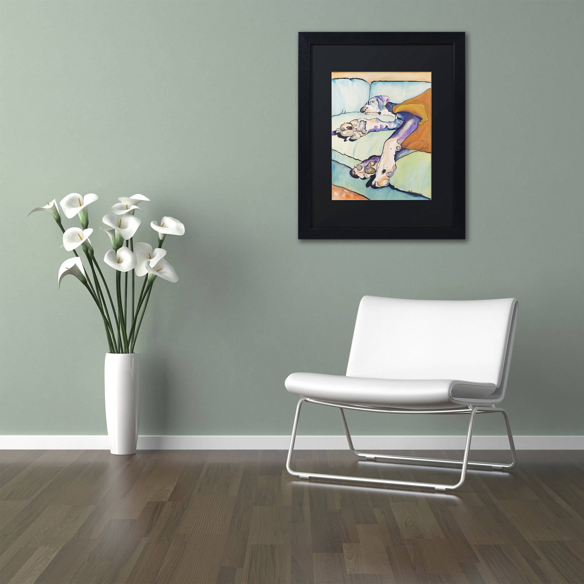 Trademark Fine Art "Sweet Sleep II" Canvas Art by Pat Saunders-White, Black Matte, Black Frame