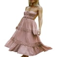 thumbnail image 1 of PENGXIANG Femmes Été Longues Robes Spaghetti Sangle Dos Nu Étagé Robe Maxi, 1 of 6