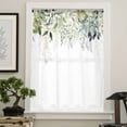 thumbnail image 4 of Eucalyptus Leaves Semi Sheer Curtains Drapes for Living Room, Bedroom, French Doors Window 96 Inches Long, Watercolor Spring Summer Botanical Rod Pocket Chiffon Curtain Drapery Voile Draperies Panel, 4 of 6