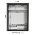 thumbnail image 4 of Ropero Closet Madesa Dallas 2 Puertas Corredizas Negro/Blanco, 4 of 5