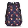 thumbnail image 2 of Football and Flame Navy Pattern Backpack for School, Cute School Bag with Adjustable Shoulder Straps and Padded Back, 16.9"x12.6"x5.9", 2 of 5