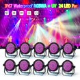 thumbnail image 1 of HOLDLAMP 8Pcs Waterproof RGBWA+UV Par Light Outdoor Stage DMX512 Sound Activated, 1 of 7