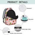 thumbnail image 4 of Strawberry and Leaf Pink Pattern Backpack for School, Cute School Bag with Adjustable Shoulder Straps and Padded Back, 15.3"x11"x7.1", 4 of 5