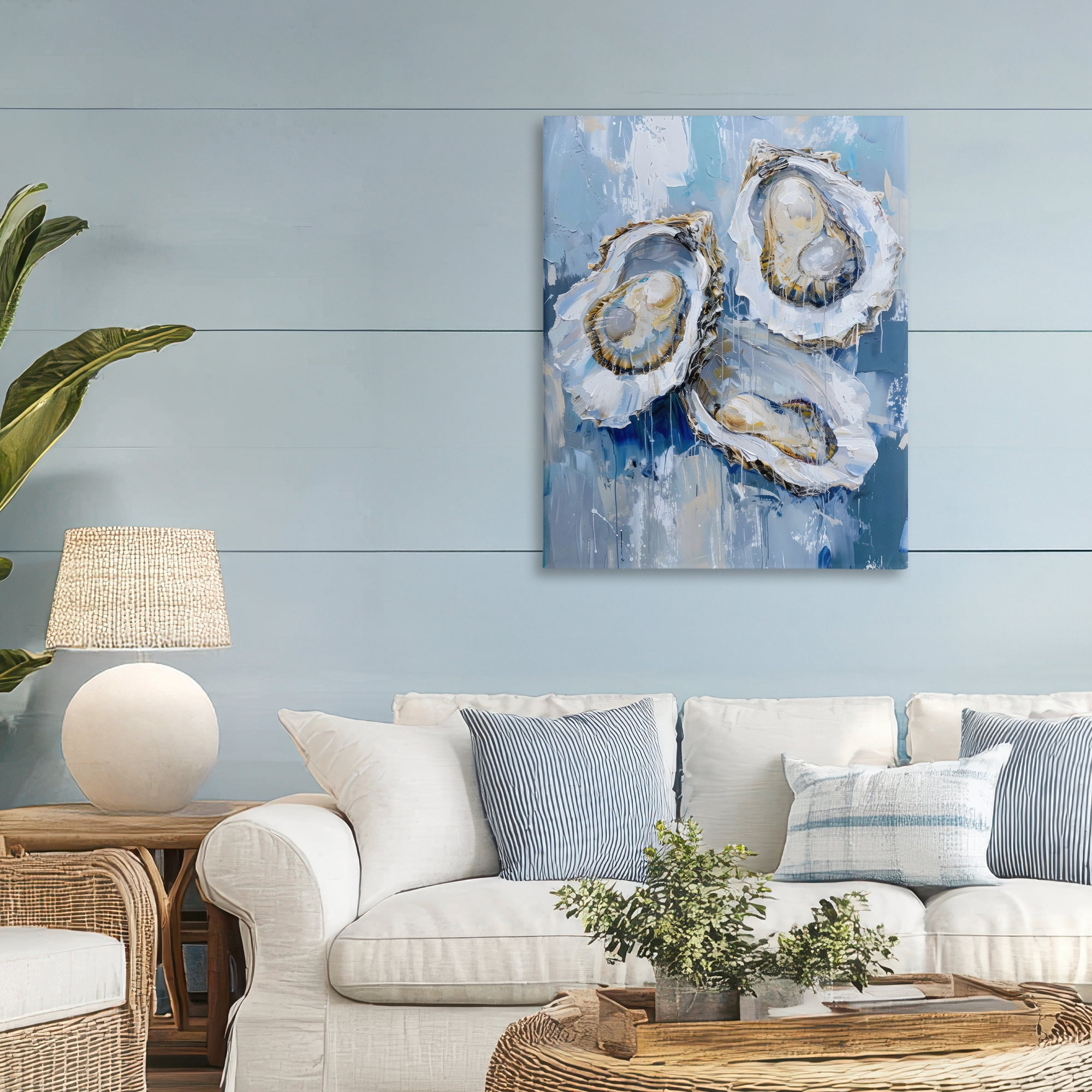 Stupell Industries Vibrant Blue Oysters Canvas Wall Art, design by Creative Studio