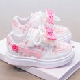 thumbnail image 5 of WNVMWI Little Girls Cute Sneakers Toddlers Lace-Up Walking Shoes Kids Fashion Sneaker Children Soft Soled Shoe Pink Sizs 1, 5 of 5