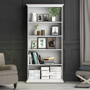 Tvilum Sonoma Adjustable 5 Shelf Bookcase for Adults, White