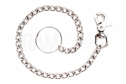 Short Thick Metal Round Coil Link Jean Key Wallet Chain Keyring