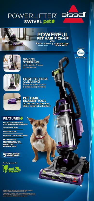 BISSELL Power Lifter Pet with Swivel Bagless Upright Vacuum, 2260 - image 3 of 8