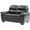 Black, variant on Pemberly Row Modern / Contemporary Faux Leather Loveseat in Gray