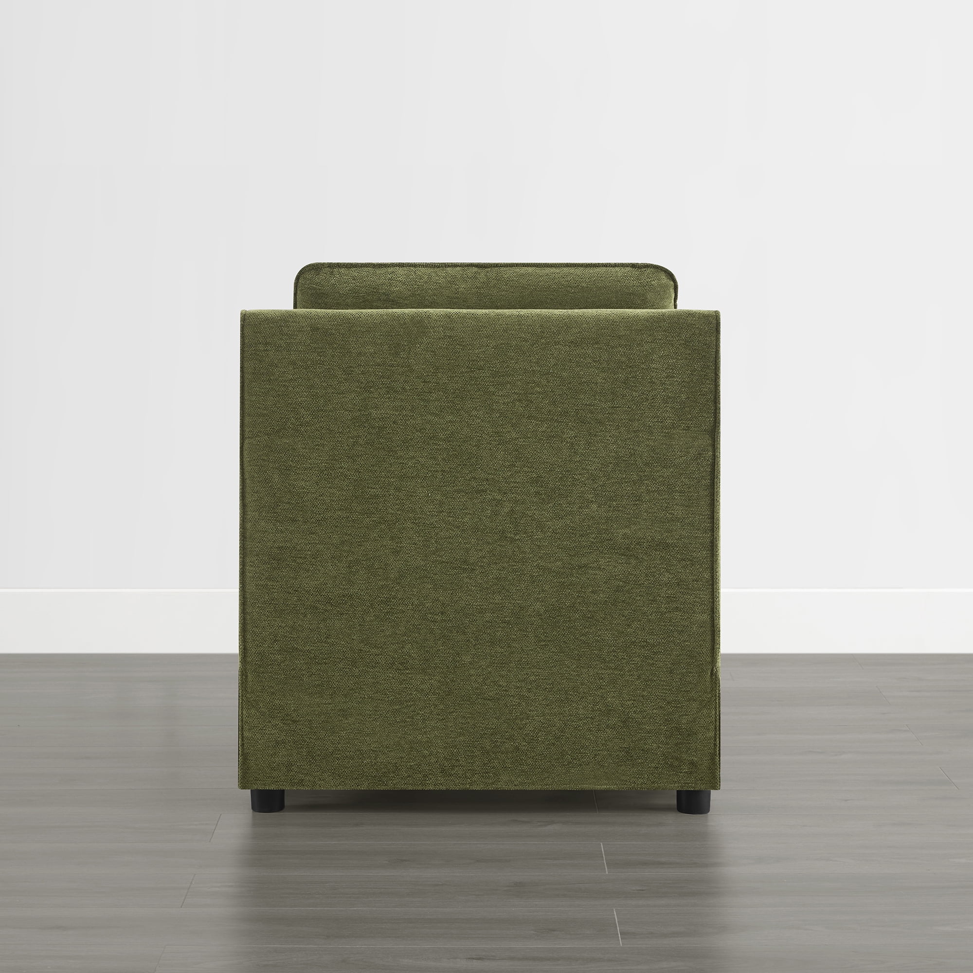 Spruce & Spring Upholstered Accent Chair for Living Room and Bedroom, Modern Lounge Armchair with Removable Cushions and Track Arms, Green Fabric