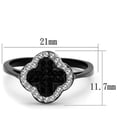 thumbnail image 2 of Two-Tone IP Black Stainless Steel Ring with Top Grade Crystal in Jet for Women Jet Stone Color Style TK1917 Size 6, 2 of 4