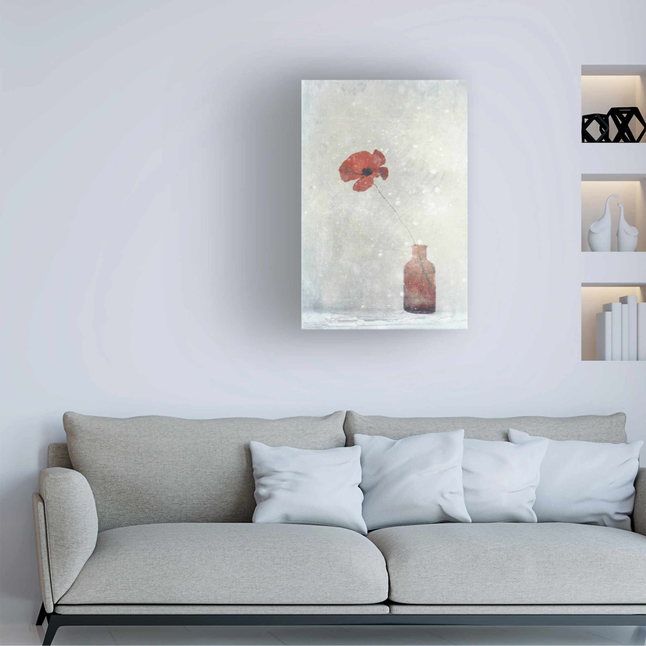 Canvas Wall Art - Delphine Devos 'Winter Poppy' Wall Art for Living Room, Bedroom, or Office Décor by Trademark Fine Art - 12 x 19 Inches