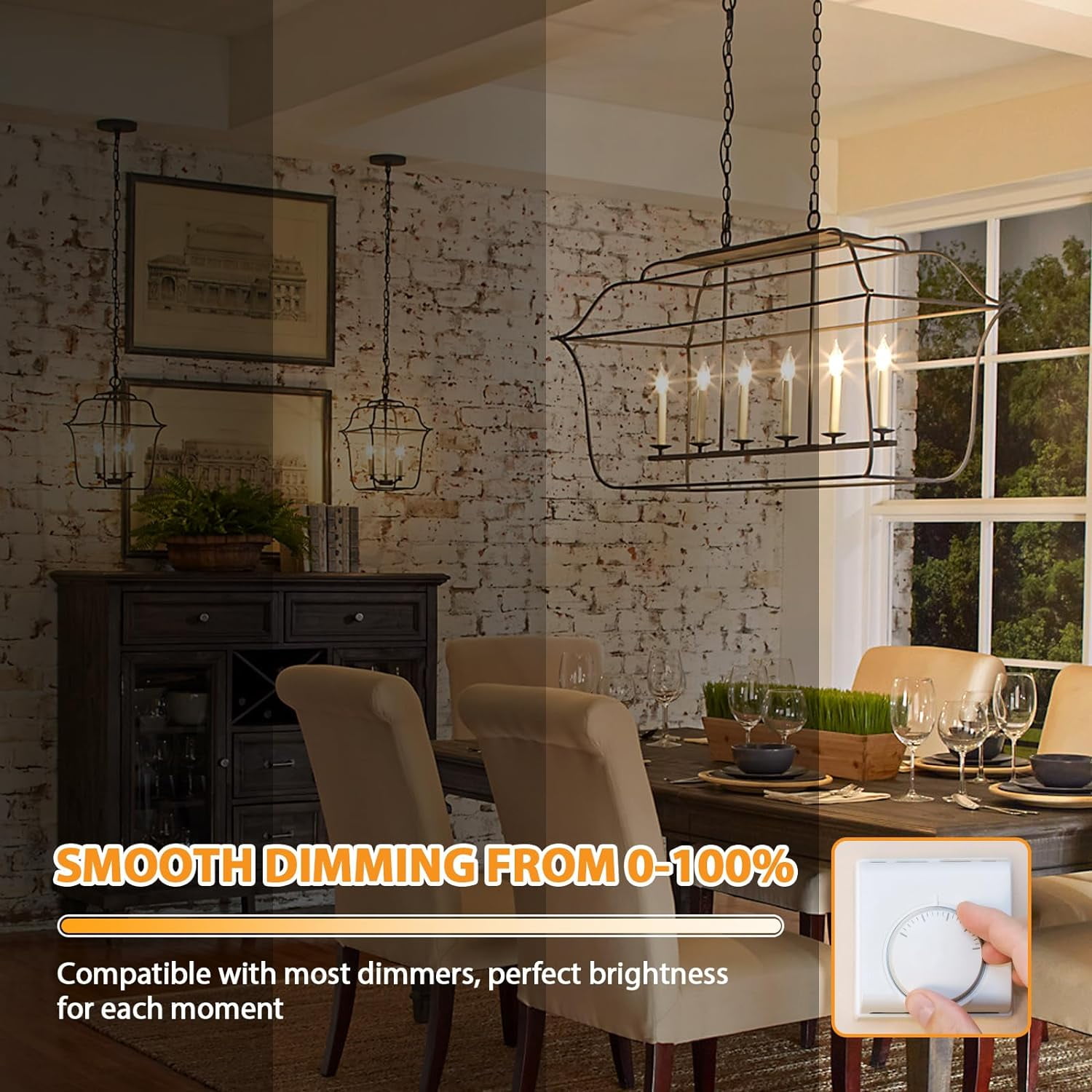 Dimmable E12 Candelabra LED Light Bulbs 40W Equivalent, 2700K Soft Warm White Chandelier Bulbs, 4W 460 LM Flame Tip Candle 12-Pack