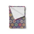 thumbnail image 2 of Mandala Soft Flannel Fleece Throw Blanket, Hexagonal Pattern with Orient Cultural Arrangement and Antique Flowers, Cozy Plush for Indoor and Outdoor Use, 50" x 70", Multicolor, by Ambesonne, 2 of 5