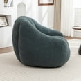 thumbnail image 3 of Green Bean Bag Chair with Memory Foam Filler - Tufted Fluffy Sofa for Dorm, Apartment & Living Room, 3 of 9