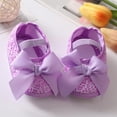 thumbnail image 6 of Baby Girl Satin Cloth Bowknot Princess Shoes Toddler Soft Sole Walking Shoes Headband Set, 6 of 7