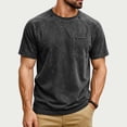 thumbnail image 2 of JAJAHO Mens T Shirt Distressed Washed Casual Pocket Tee Summer Raglan Short Sleeve Solid Color Vintage Tshirts Comfy Tops, 2 of 4