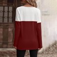 thumbnail image 5 of Kaemgyyd Shirt for Women Fall Fashion Clothing Long Sleeve Tops for Women Casual Loose Color Block Basic Tee with Button, 5 of 7