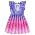 thumbnail image 6 of Aideaone Toddler Girls Dresses Kids Summer Ruffle Sleeve Tie Back Casual Sundress 2-8T, 6 of 7