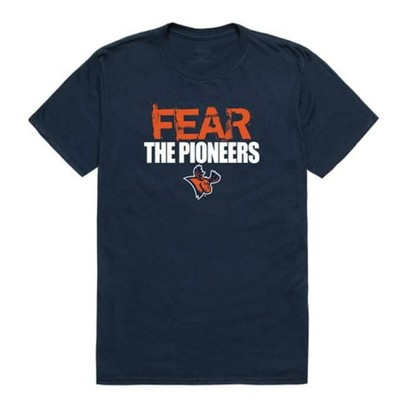 Utica College Pioneers Fear College Short Sleeve T-Shirt, Navy - Large