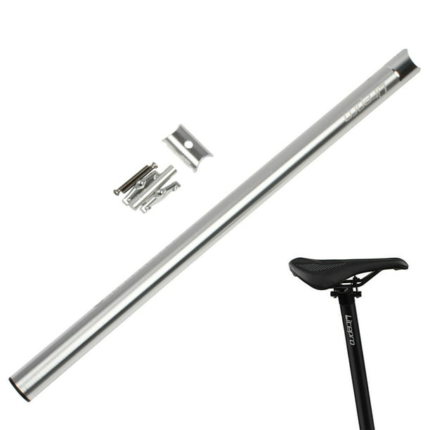 de Sillín de Bicicleta, Longitud de Aleación de Aluminio, 600mm, 31,8mm, Piezas de Tubo de Asiento para Bicicleta Plegable, Piezas de Equipo de C Plata Soledad Tija de sillín de bicicleta plegable
