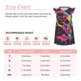 thumbnail image 3 of Fotbe Neon Gothic Skull Moon Vestido de Dormir para Niñas de 3 a 10 Años, Mangas Cortas, Estilo Princesa, Pijama Camisón con Mangas Voladas-Small, 3 of 6