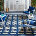 thumbnail image 3 of SAFAVIEH Courtyard Tranter Fishes Indoor/Outdoor Area Rug, Navy/Beige, 9' x 12', 3 of 16