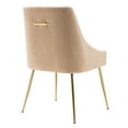 thumbnail image 5 of WestinTrends Carlo Upholstered Velvet Accent Chair with Gold Metal Legs, Biege, 5 of 9