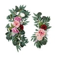 thumbnail image 4 of Arco de boda de estilo rústico con rosas y flores de seda, centro de mesa, guirnalda decorativa Estilo E, 4 of 9
