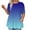 Blue, variant on Posijego Plus Size Tops for Women Short Sleeve Casual Tee Gradient Graphic T Shirts Loose Tunic Tops with Pockets