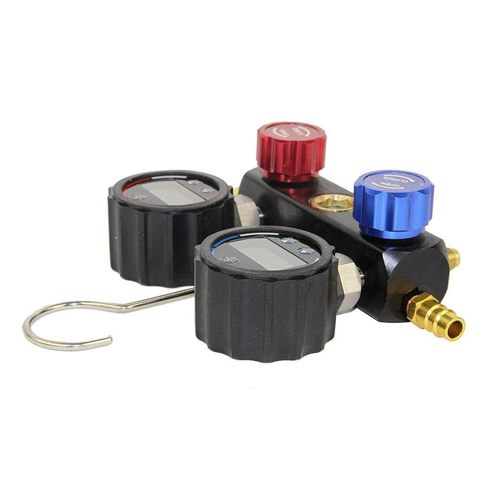 DMG-1B Refrigeration Digital Manifold Gauge Meter HVAC Pressure Temperature Tester Leakage Test+ Carrying Case + Hoses