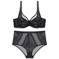 thumbnail image 4 of Conjunto de sujetador push-up de pecho lateral ultrafino de ropa interior sexy para mujer Sujetador de encaje pequeño con pecho grande, 4 of 5