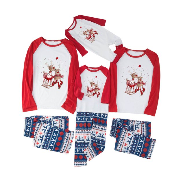 Pijamas Navideños Para Mujeres de La Familia, Conjunto Cálido Para Padres E Hijos, Ropa Para El Hogar Estampada, Conjunto de Dos Piezas Para Mamá Odeerbi ODB187122