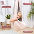 thumbnail image 3 of Savoiz - Therapy Swing for Kids - Durable, Adjustable & Easy Install - Suitable for Indoor/Outdoor Use - Soothing for Sensory Processing Disorder & Special Needs - Pink/Light Grey, 3 of 5