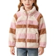 thumbnail image 6 of Atogsazn Kids Girls Fleece Zip Up Jacket Childrens Casual Sherpa Long Sleeve Coat Winter Thick Warm Tops Coffee 3-4Years Fashion, 6 of 7