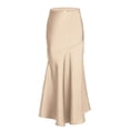 thumbnail image 2 of LYMAYTER Women Fishtail Skirts High Waist Wrap Maxi Skirt Elegant Satin A Line Length Skirts S-XL, 2 of 9