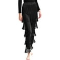 thumbnail image 4 of TiaoBug Womens Tassels Latin Dance Pants Ballroom Rumba Tango Salsa Practice Performance Pants Black S, 4 of 7