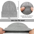 thumbnail image 7 of 6 Pack Winter Beanie Hats for Men Women, Warm Cozy Knitted Cuffed Skull Cap, 2 Black & 2 Black-White & 1 Red & 1 Grey, 7 of 7