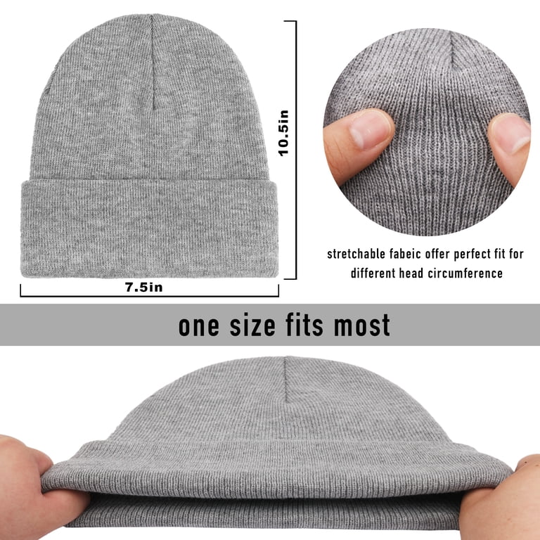 3 Pack Winter Beanie Hats for Men Women, Warm Cozy Knitted 