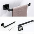thumbnail image 3 of 10-Pieces Bathroom Hardware Set Matte Black Bathroom Accessories Set SUS304 Towel Bar Set Includes 2 Towel Bar 23.6 Inch+2 Towel Holder+2 Toilet Paper Holder+4 Towel Hook (10, Matte Black), 3 of 6