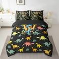 thumbnail image 2 of Manfei Personalized Gifts Twin Bedding Sets 7-Piece,Latter W Bedding Comforter Set 7-Piece,Blue Yellow Dinosaur Sheet Sets,Lightweight Room Decoration Reversible, 2 of 7